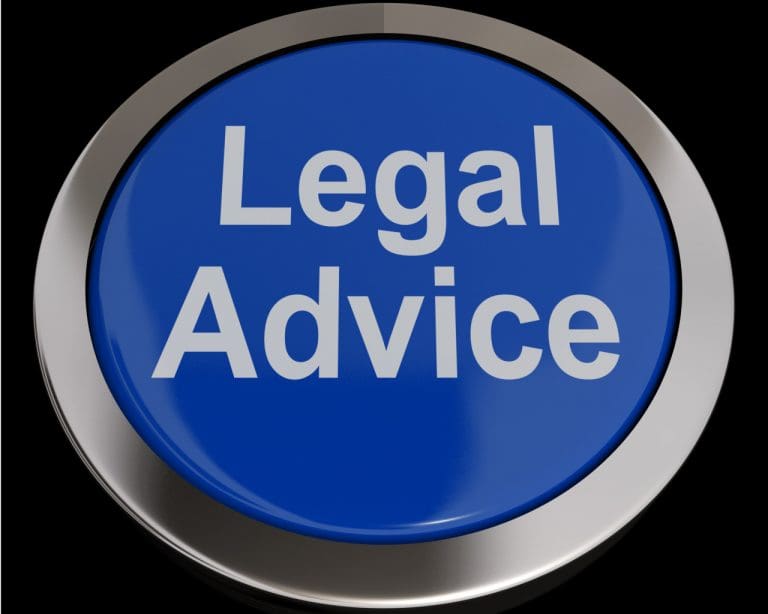 Legal Advice Button In Blue Showing Attorney Guidance